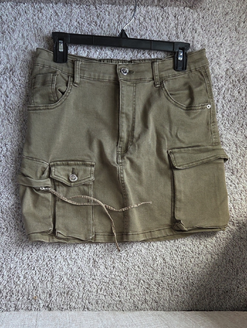 Love Gen Olive Green Cargo Mini Skirt